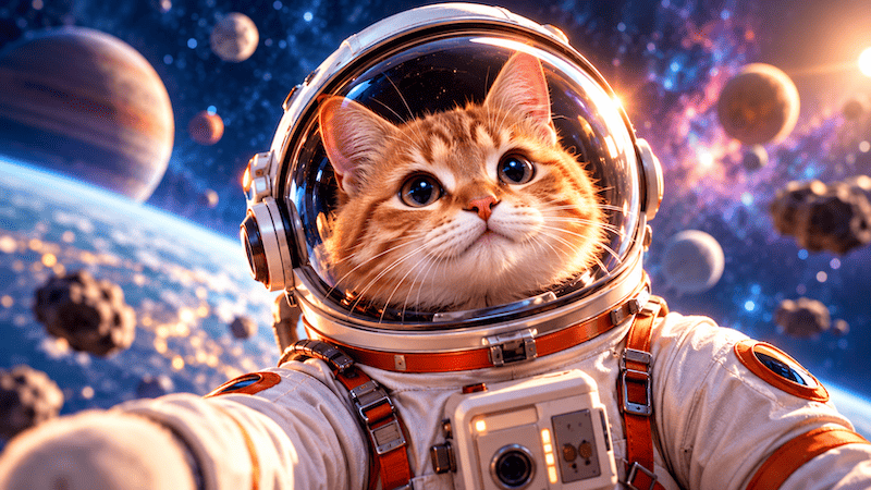 Astronaut Cat in Space